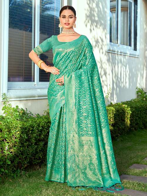 women self design banarasi saree with blouse - 21036427 - Very Small Image - 1