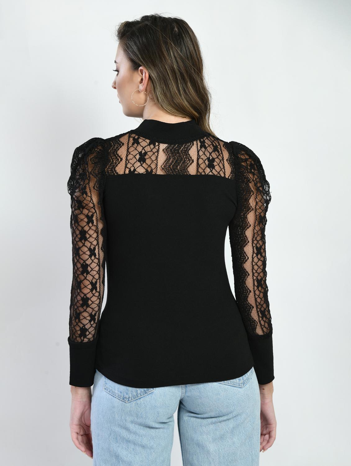 women solids long sleeves top - 21052504 - Standard Image - 4
