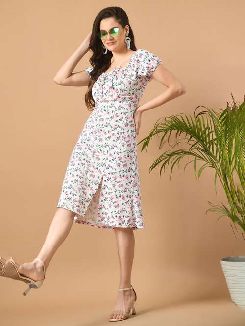 women white floral printed dress - 21053338 - Very Small Image - 1