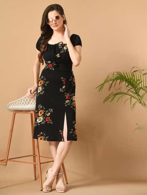 women black floral printed dress - 21053339 - Very Small Image - 1