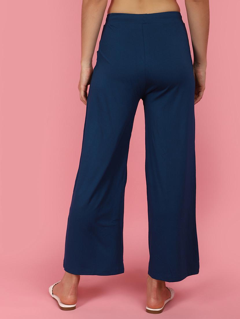 women blue solids palazzos - 21053632 - Zoom Image - 3