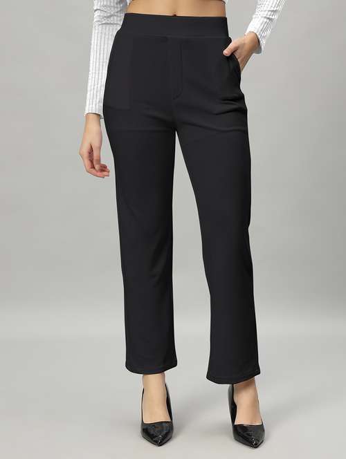 women solid color flat front trouser - 21054469 - Very Small Image - 1