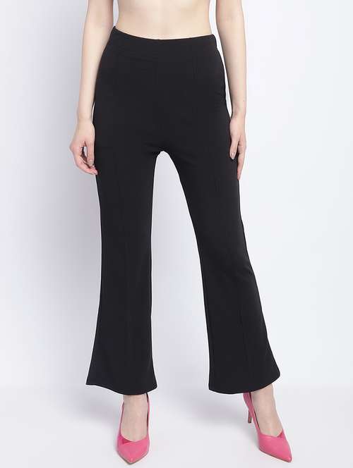 women solid black bootcut trouser - 21067733 - Very Small Image - 1