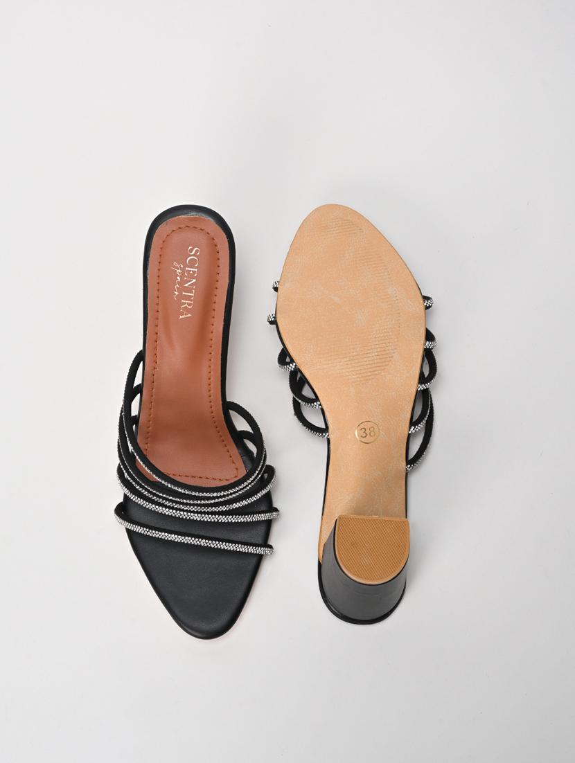 black synthetic slip on sandals - 21103144 - Zoom Image - 5