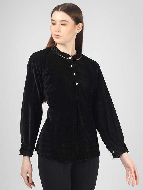 women solid color a-line tunic - 21130695 - Very Small Image - 1