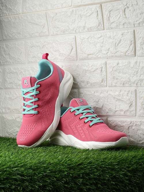 pink flyknit laceup sports shoes - 21131962 - Very Small Image - 1