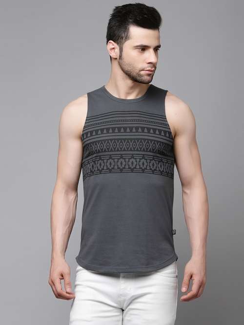 men printed sleeveless vest - 21143835 - Very Small Image - 1
