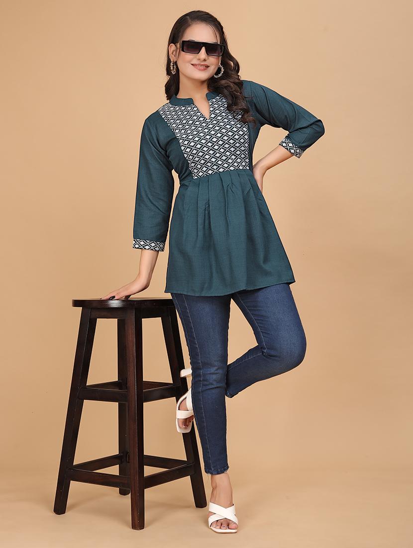 women embroidered flared tunic - 21151665 - Zoom Image - 3