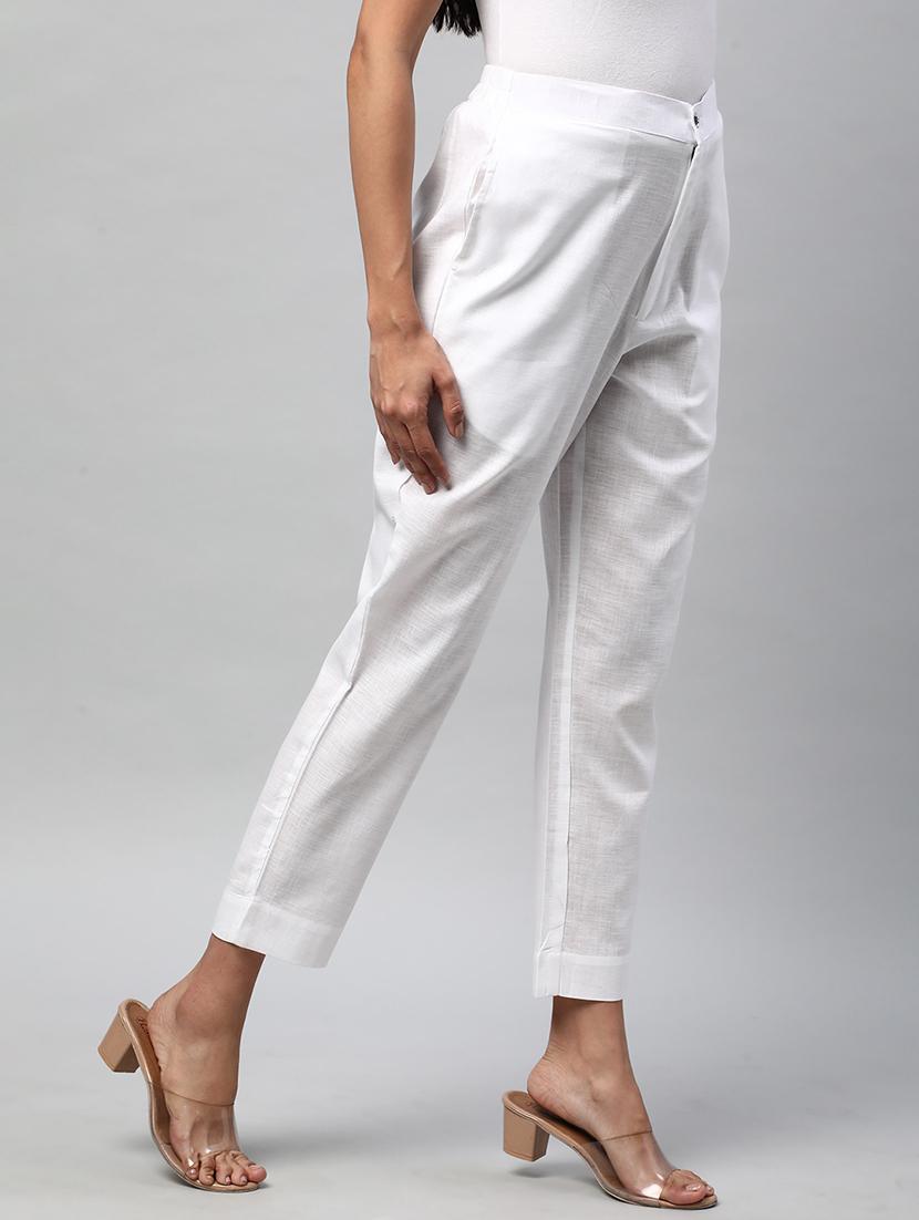 women solid mid rise tailored pants - 21153627 - Zoom Image - 4