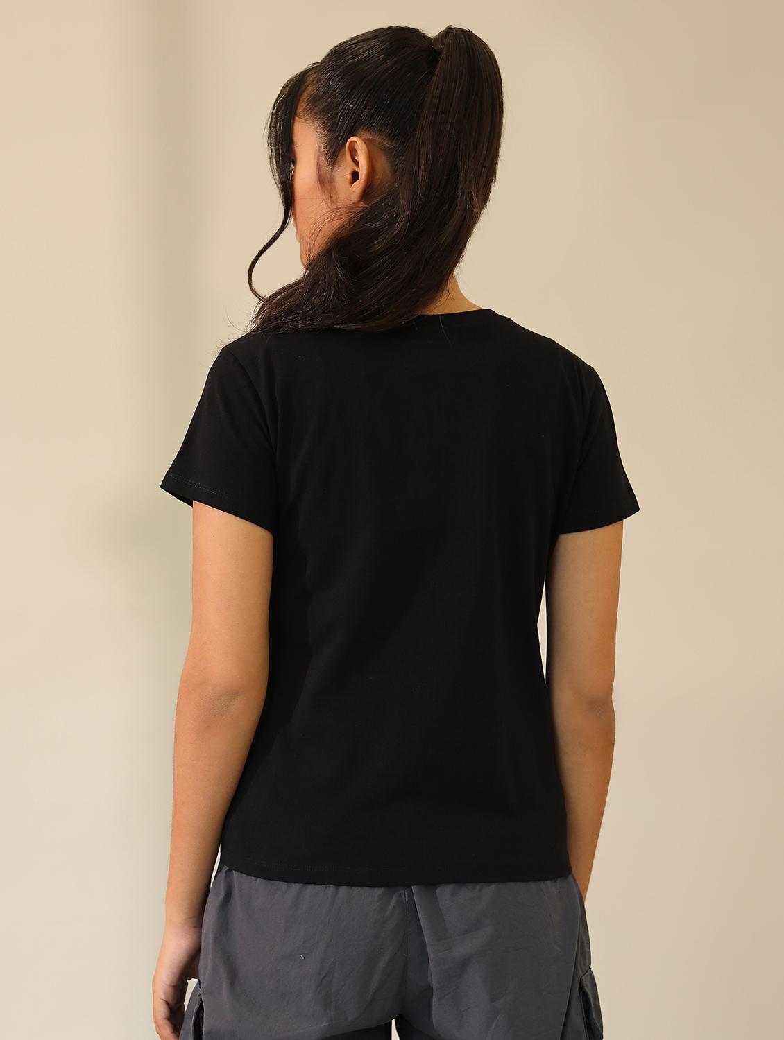 women solid cotton modal short sleeves t-shirt - 21164625 - Standard Image - 4