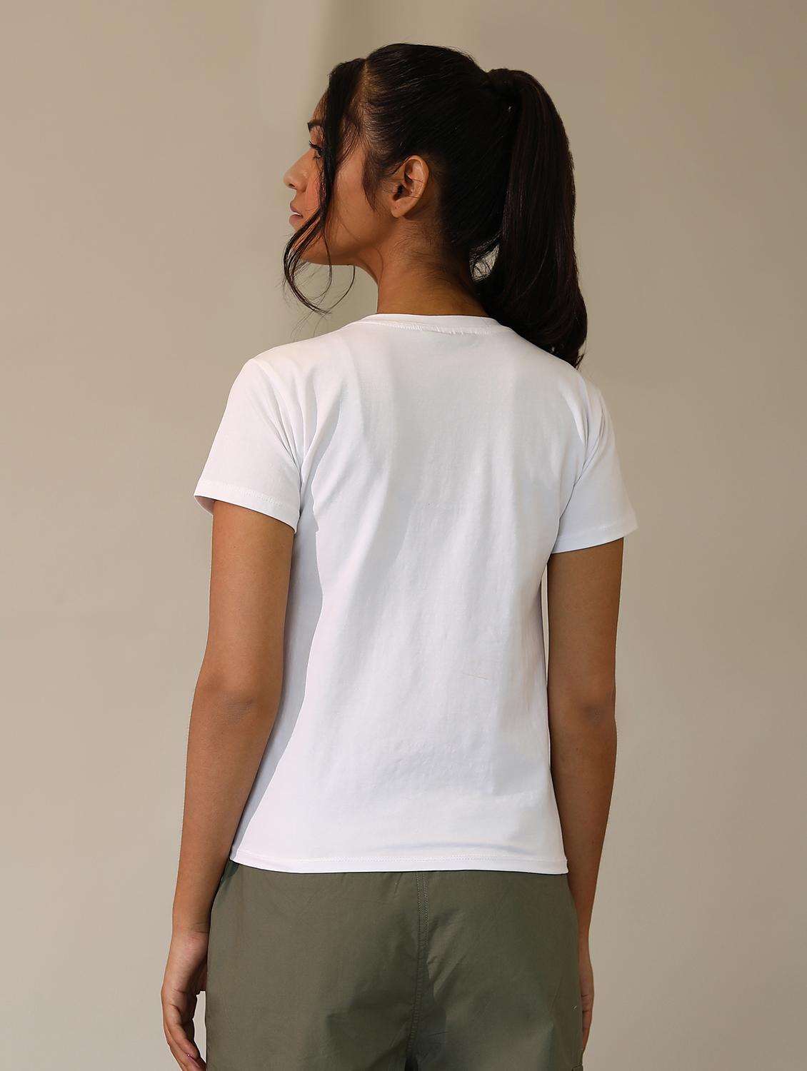 women solid cotton modal short sleeves t-shirt - 21164626 - Standard Image - 5