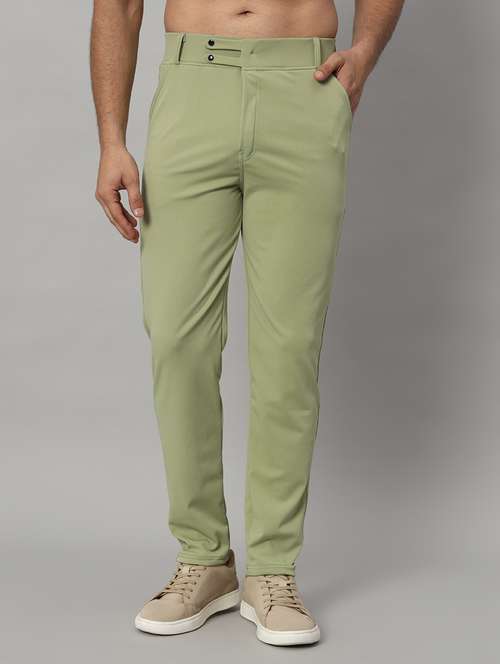 green lycra tailored casual trouser - 21167287 - Very Small Image - 1