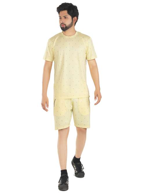 yellow printed t-shirt & shorts coord set - 21167293 - Very Small Image - 1