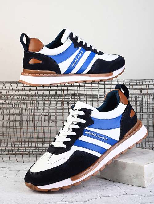 men color block lace up sneakers - 21173424 - Very Small Image - 1