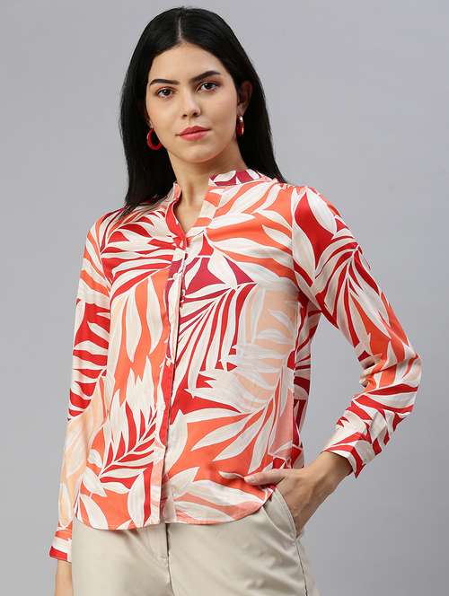 orange polyester regular shirt - 21174811 - Very Small Image - 1