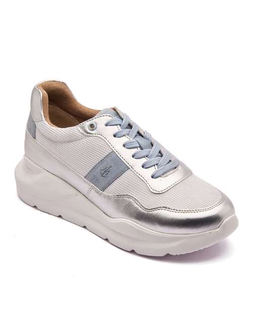 silver pu laceup sneakers - 21176486 - Very Small Image - 1