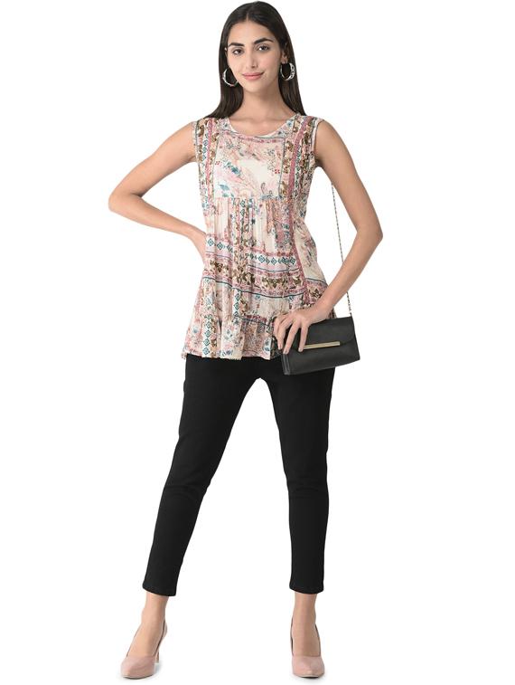 white rayon regular top - 21178730 - Zoom Image - 3