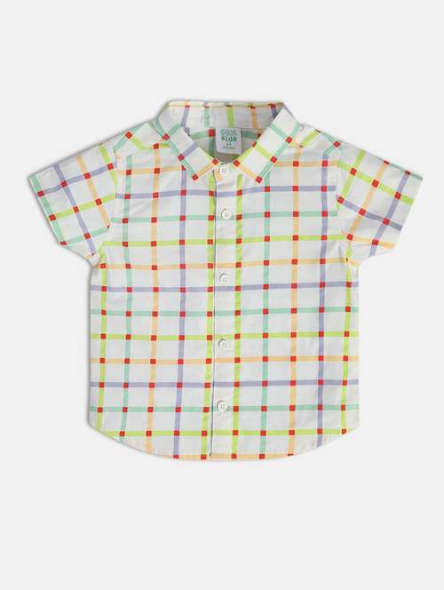 kids checkered cotton blend shirt - 21188280 - Very Small Image - 1