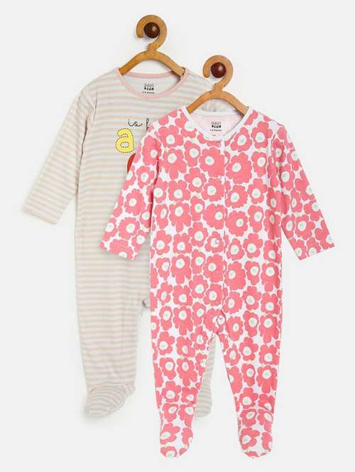 pack of 2 printed round neck nightwear romper - 21193241 - Very Small Image - 1