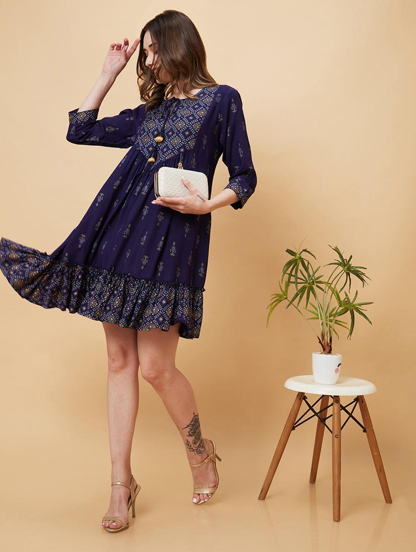 globus women nude v-neck kimono sleeves pleated a-line party dress - 21193421 - Zoom Image - 3