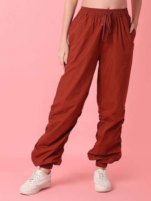 brown solid wide leg trouser - 21222824 - Very Small Image - 1