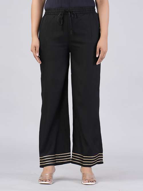 women straight fit stripes palazzo - 21231957 - Very Small Image - 1