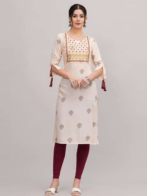 women three quarter sleeve straight kurta - 21232094 - Very Small Image - 1