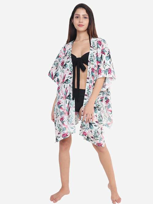 white crepe coverup - 21237263 - Very Small Image - 1