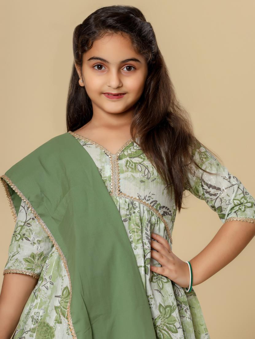 girls v neck printed suit set - 21238059 - Zoom Image - 3