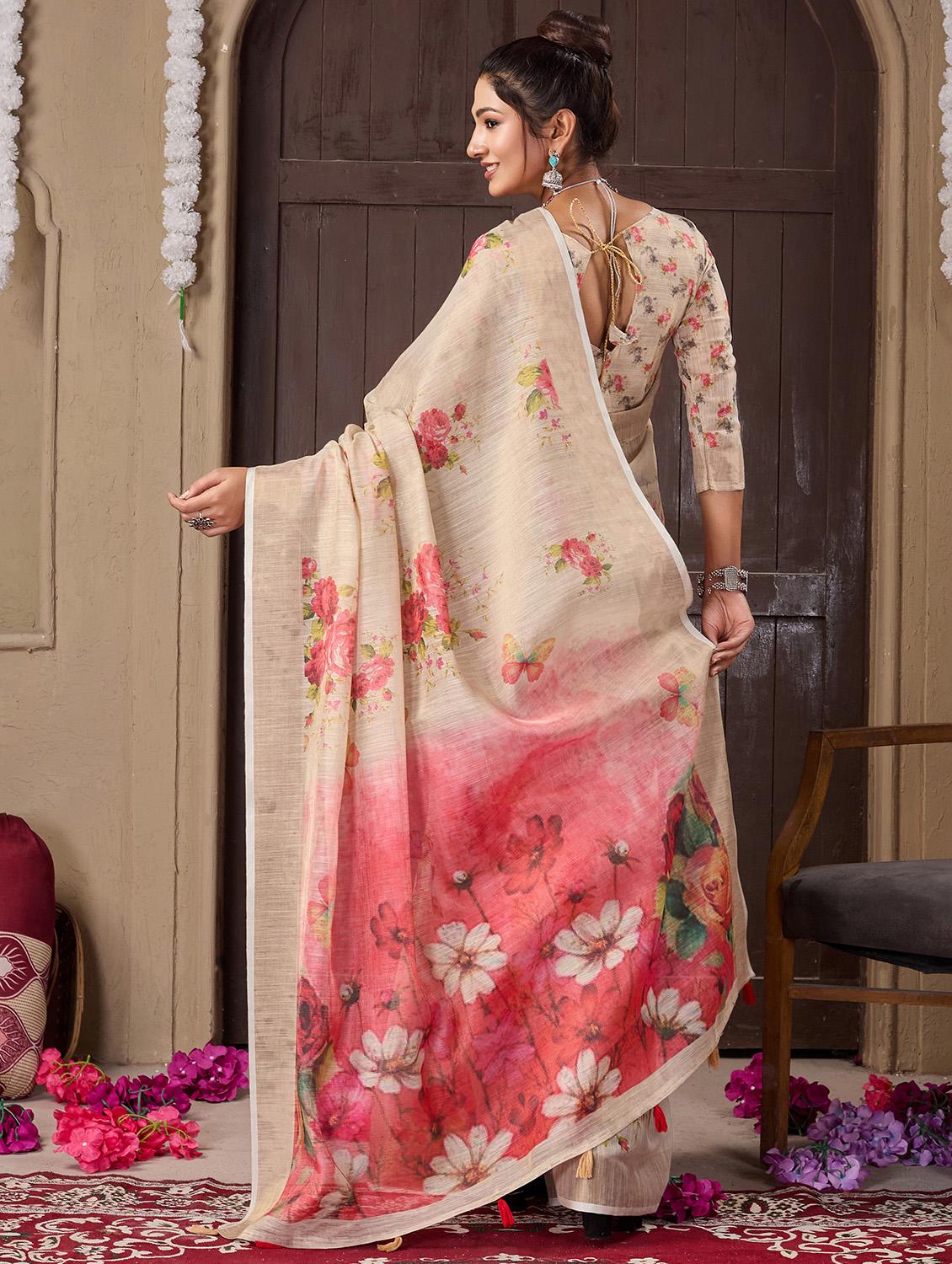 women floral printed saree - 21244484 - Standard Image - 2