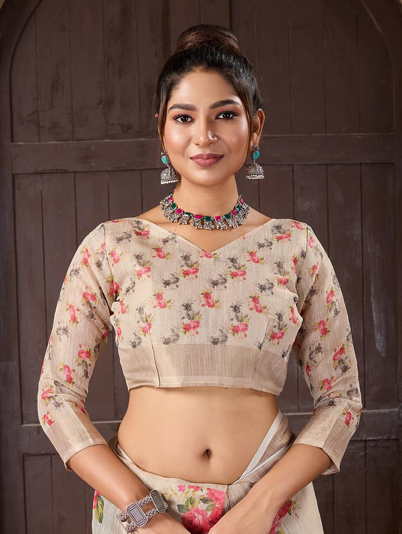 women floral printed saree - 21244484 - Standard Image - 3