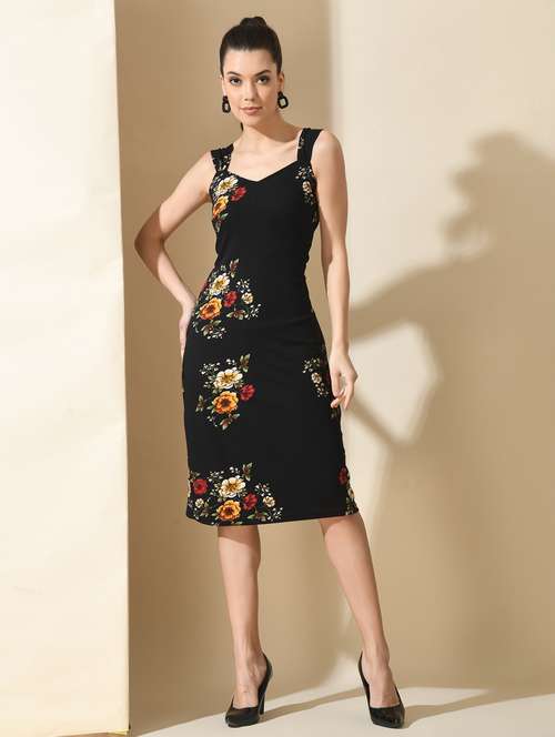 black polyester bodycon dress - 21269876 - Very Small Image - 1