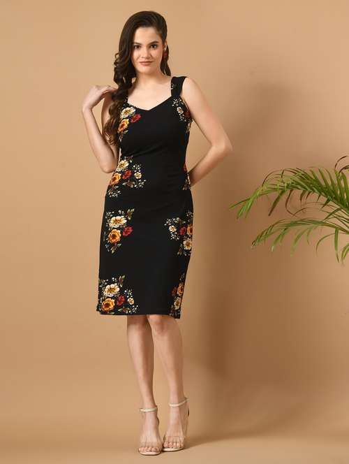 black polyester sheath dress - 21269955 - Very Small Image - 1