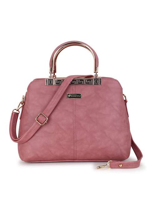 solid leatherette (pu) handbag - 21273773 - Very Small Image - 1