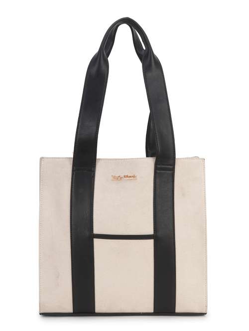 Off White Leatherette Handbag - 21276191 - Very Small Image - 1