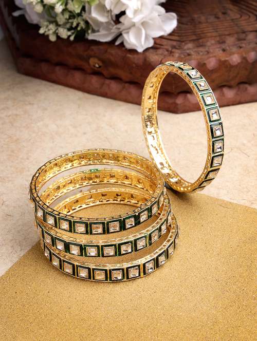 gold alloy bangle set of 4 - 21279196 - Very Small Image - 1