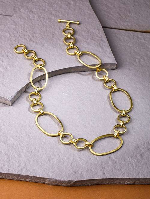 gold metal chain necklace - 21279325 - Very Small Image - 1