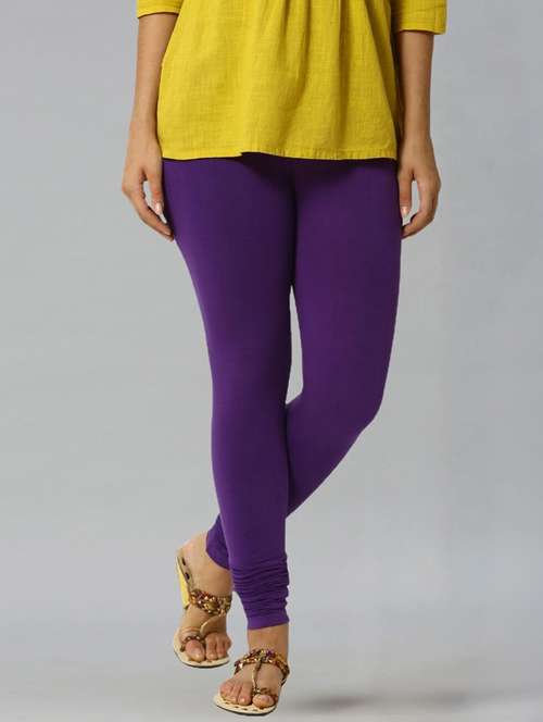 women solid mid rise churidar legging - 21281533 - Very Small Image - 1