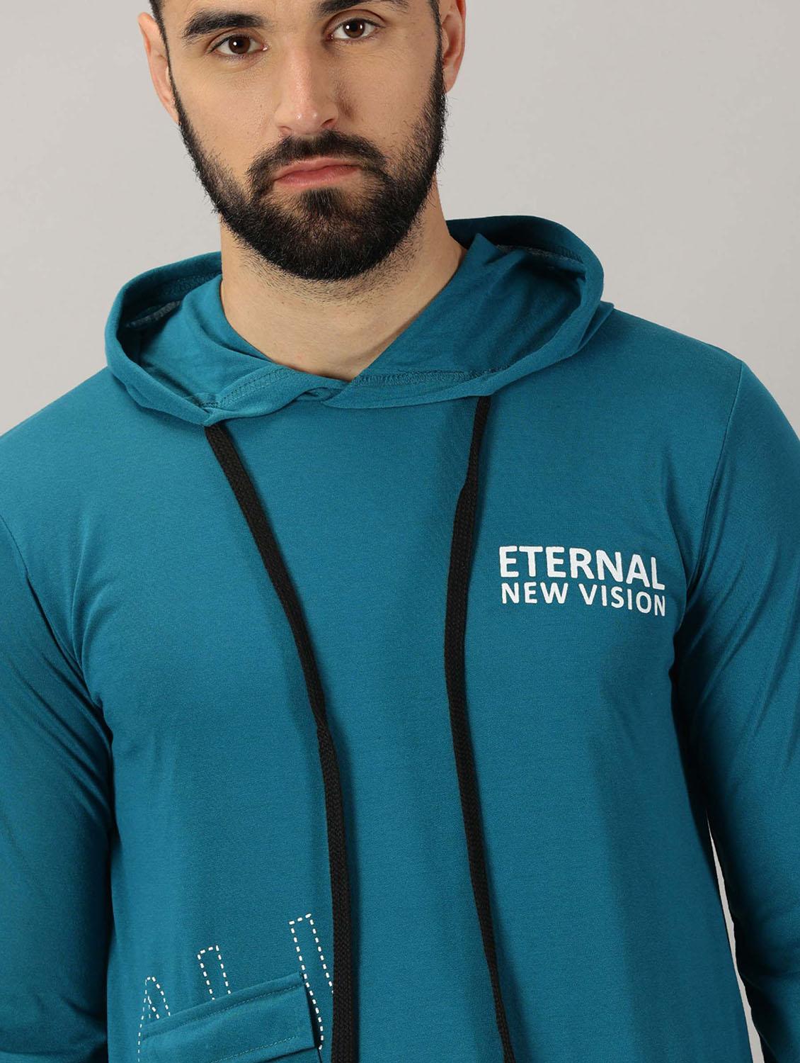 men placement print hooded t-shirt - 21281742 - Standard Image - 4