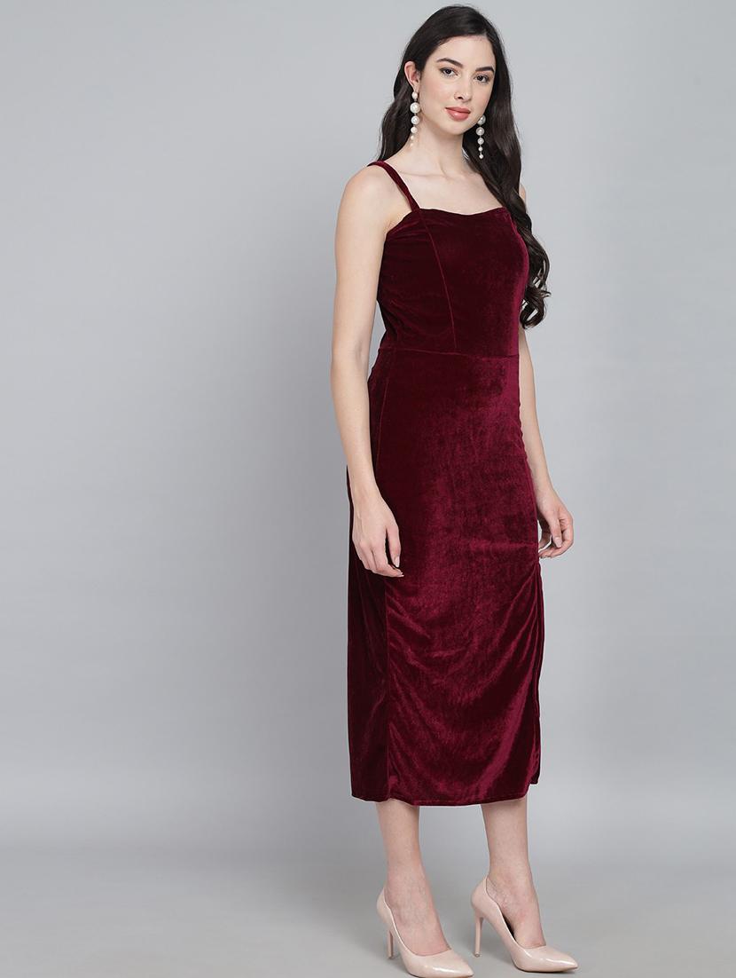 red velvet bodycon dress - 21285988 - Zoom Image - 2