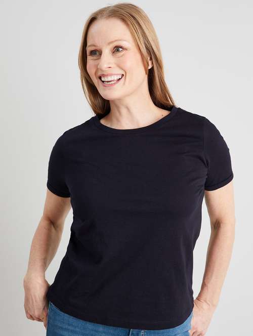 black cotton plain tshirt - 21290763 - Very Small Image - 1