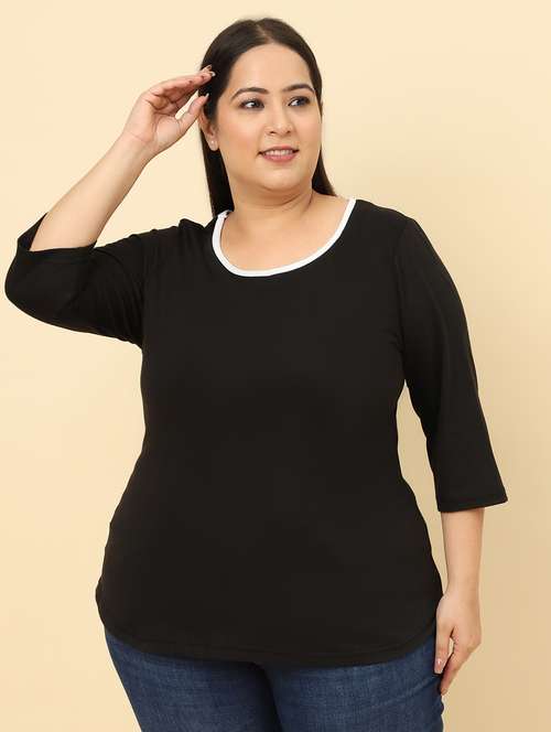 black cotton blend regular tshirt - 21290775 - Very Small Image - 1