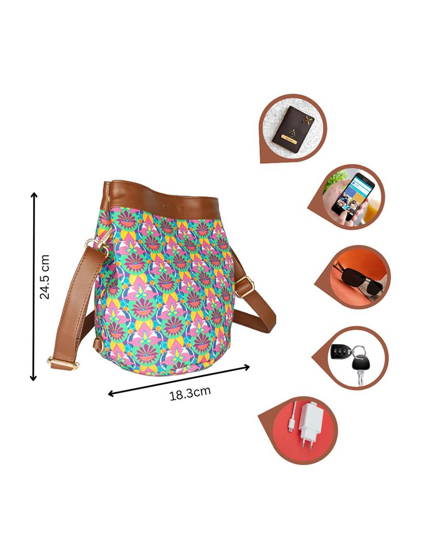 multi colored leatherette sling bag - 21292123 - Zoom Image - 4