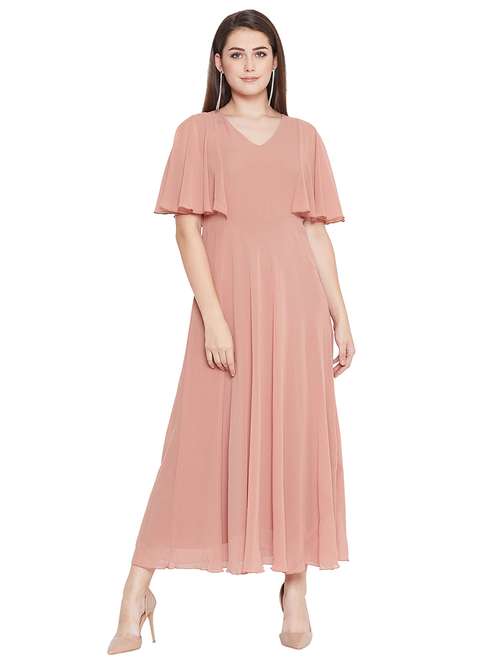 dusty pink georgette aline dress - 21297293 - Very Small Image - 1