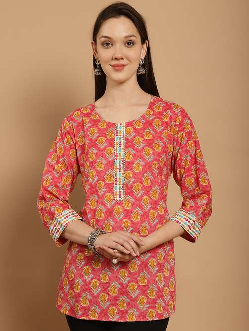 pink cotton regular top - 21297498 - Very Small Image - 1