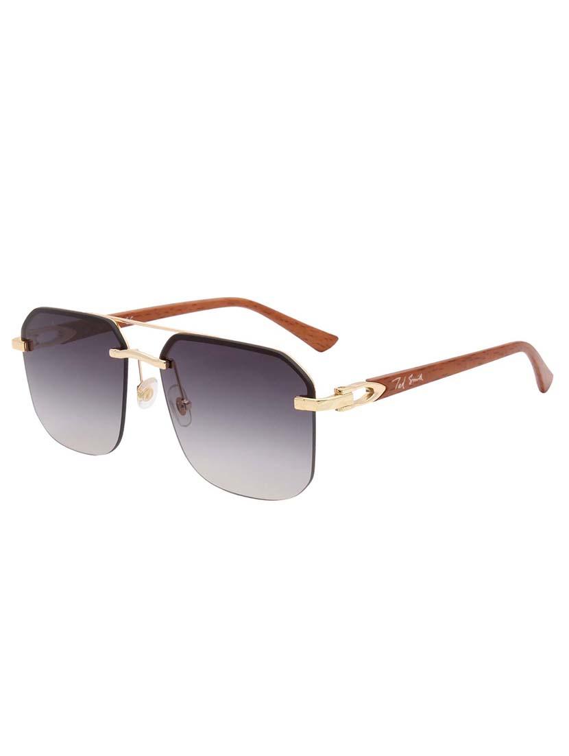 ted smith grey graded aviator sunglasses for?men women | half rim & metal frame | medium to large face ( 58-19-140 ) - 21303728 - Zoom Image - 2