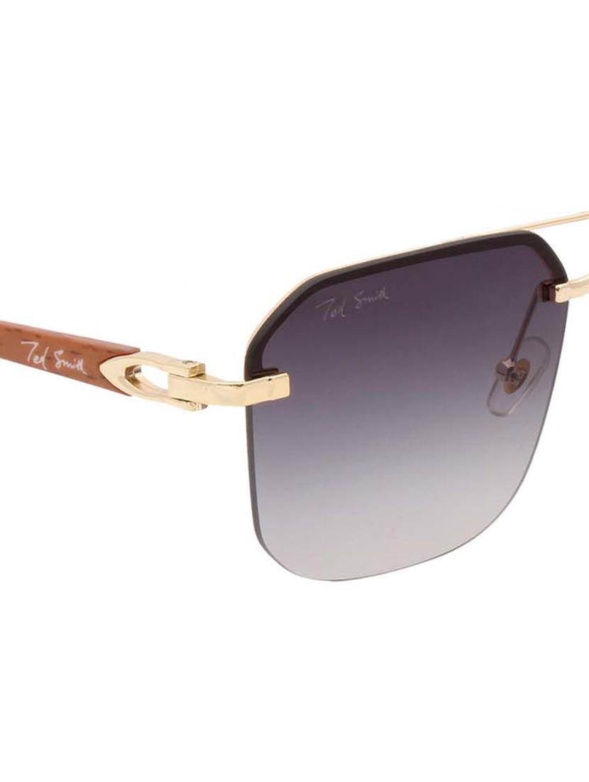 ted smith grey graded aviator sunglasses for?men women | half rim & metal frame | medium to large face ( 58-19-140 ) - 21303728 - Zoom Image - 5