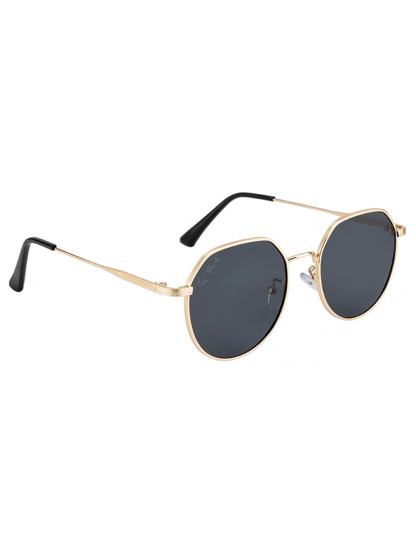ted smith grey round sunglasses for men women | half rim & metal frame | medium to large face ( 56-16-142 ) - 21303730 - Zoom Image - 3
