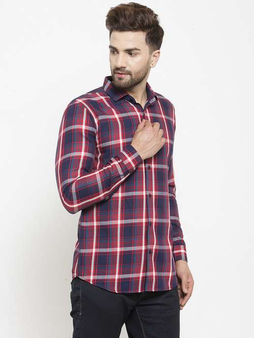 men long sleeved checkered casual shirt - 21308285 - Very Small Image - 1