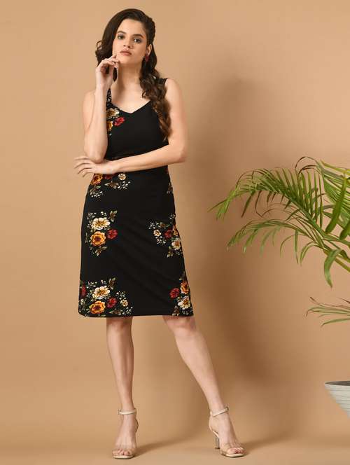 women black polyester shaeth dress - 21322296 - Very Small Image - 1